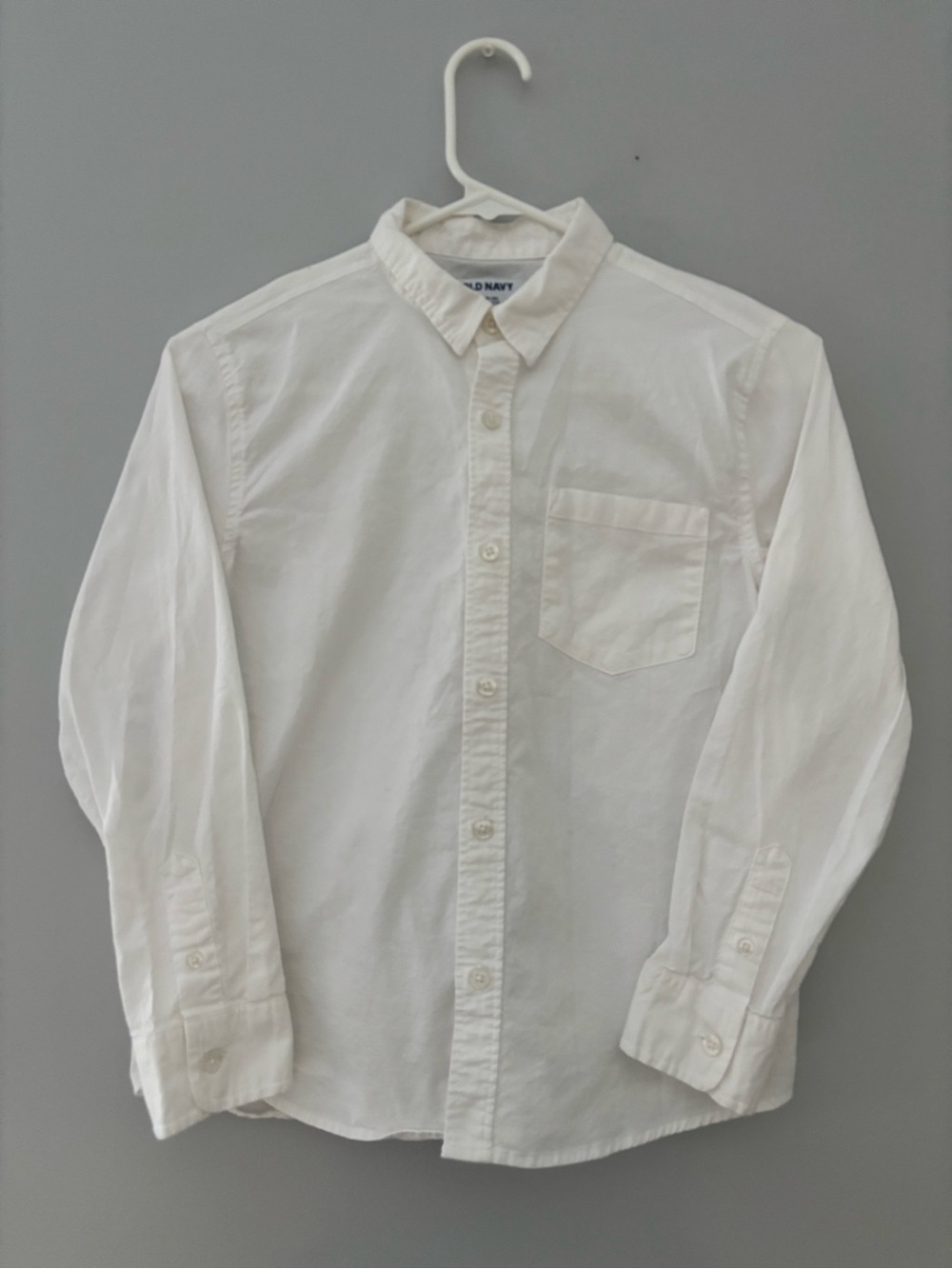 Old Navy Boy’s White Casual Button-Down Shirt with Chest Pocket